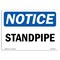 Signmission OSHA Notice, 5" Height, Standpipe Sign, 7" X 5", Landscape OS-NS-D-57-L-18428 - alternate 1